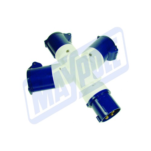 CARAVAN - 230V 3WAY HOOK-UP SPLITTER BK