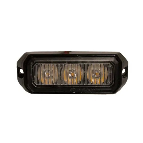STROBE LED - AMBER 12/24V 3x3W R10/IP65 BK