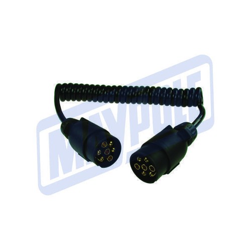 7 Pin 1.5m 2×7 Pin Plugs & 7 Core Curly Connecting Lead
