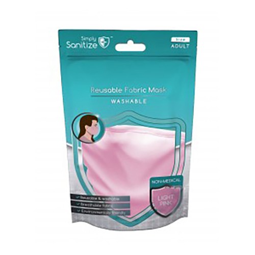 Light Pink Fabric Reusable Mask (1 Mask) (GB 18401)