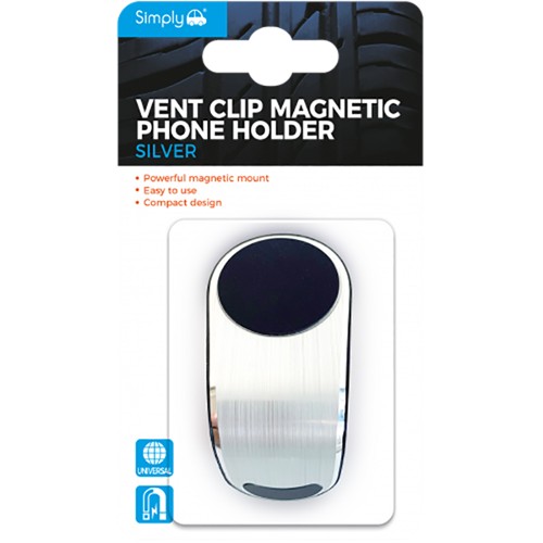 Silver Vent Clip Magnetic Phone Holder
