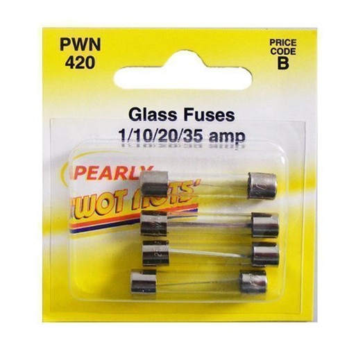 Assorted Glass Auto Fuses 1/10/20/35 AMP (4)