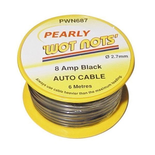 Wiring Cable Single Core 8Amp x 6M Black