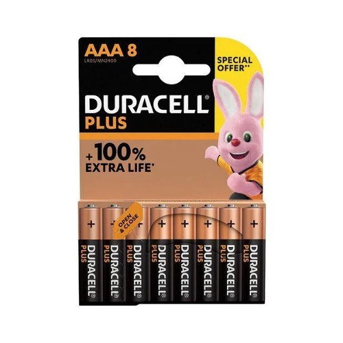 Duracell Plus Power Alkaline AAA Battery (Pack of 8)