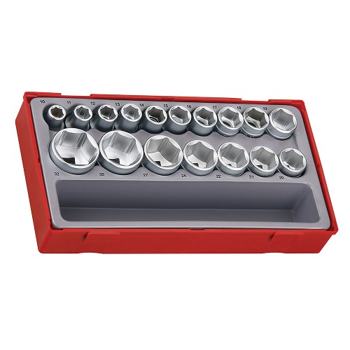 17 Piece 1/2" Drive 6 Point Socket Set
