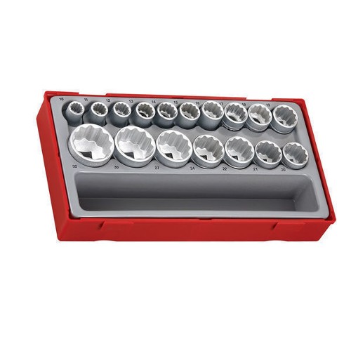 17 Piece 1/2" Drive 12 Point Socket Set