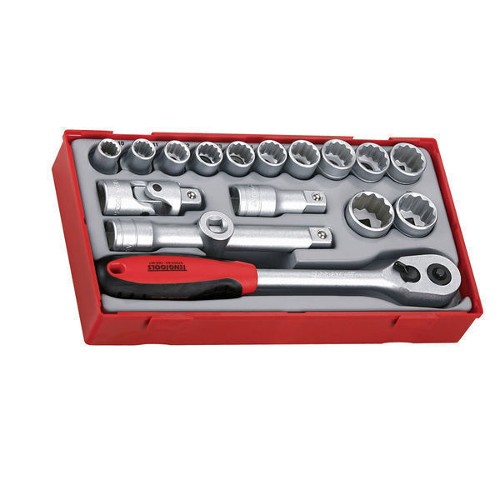 18 Piece 1/2" Drive 12 Point Socket Set