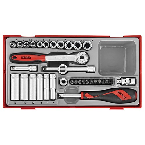 Socket Set 1/4" Drive 12 Point (35 Pieces)