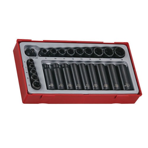 24 Piece 1/4" & 3/8" Drive Impact Socket Set
