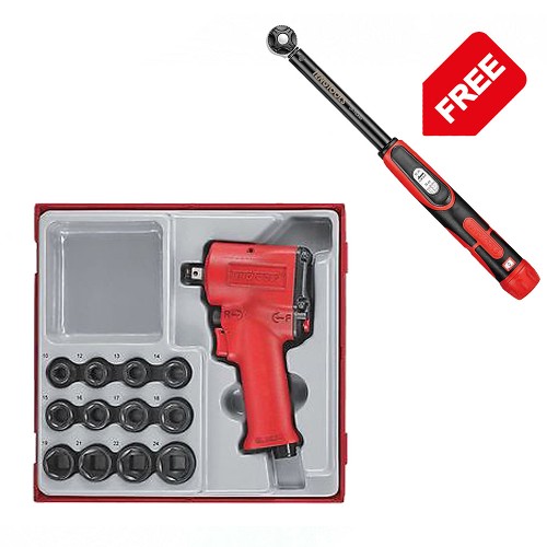 1/2" Drive Mini Impact Socket Set (13 Piece) Free Torque Wrench
