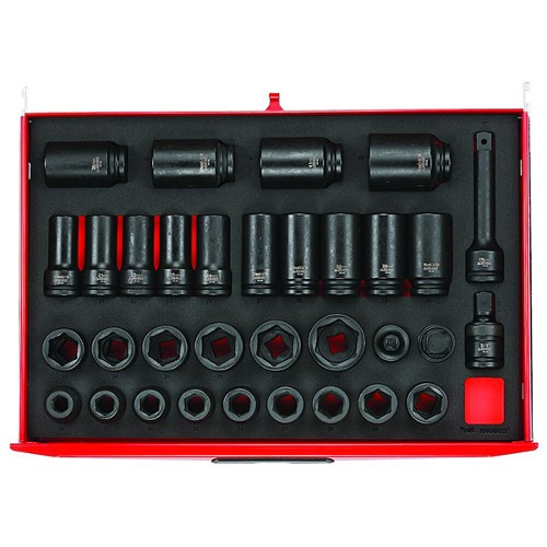3/4" Impact Socket Set DIN (33 Pieces in Foam)