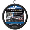 STEERING WHEEL COVER LEATHER BLACK  LUXE  37-39CMS