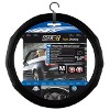 LEATHER STEERING WHEEL COVER WITH GRIP BLACK 38CM