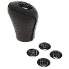 Black Leather Gear Knob with Black Stitching