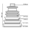 Universal CV Boot kit - Joints 56mm-116mm  Shaft 19mm-28mm<br/>