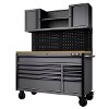 BUNKER 10 Drawer Roller Workstation with Workbench 56" Light Grey